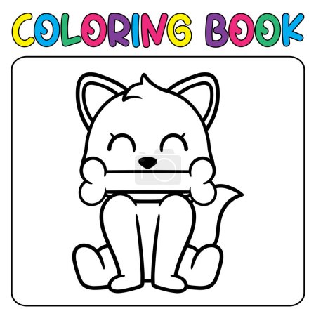 Illustration for Vector cute puppies for children's coloring page vector icon illustration - Royalty Free Image