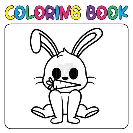 Illustration for Vector cute bunny for children's coloring page vector illustration - Royalty Free Image