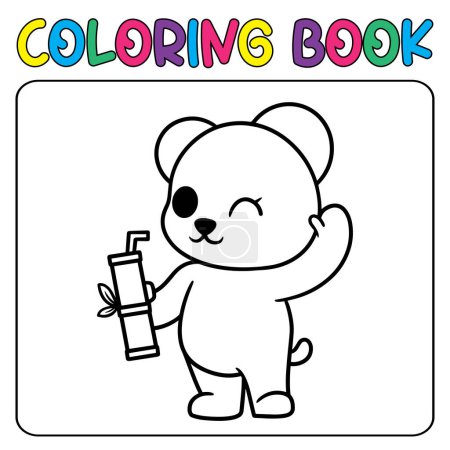 Téléchargez les illustrations : Vecteur mignon panda pour colorier les enfants illustration vectorielle - en licence libre de droit