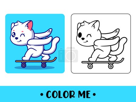 Téléchargez les illustrations : Vecteur chaton mignon pour coloriage des enfants illustration icône vectorielle - en licence libre de droit