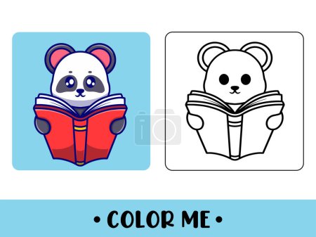 Ilustración de Vector lindo panda para colorear ilustración del icono del vector de página de los niños - Imagen libre de derechos