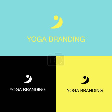 Illustration for Yoga logo design vector template with modern style. - Royalty Free Image