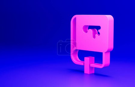 Photo for Pink Viking book icon isolated on blue background. Minimalism concept. 3D render illustration. - Royalty Free Image