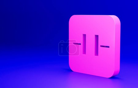 Photo for Pink Electrolytic capacitor icon isolated on blue background. Minimalism concept. 3D render illustration. - Royalty Free Image