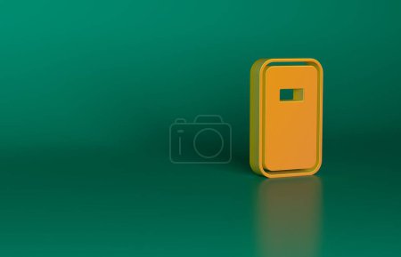 Photo for Orange Police assault shield icon isolated on green background. Minimalism concept. 3D render illustration. - Royalty Free Image