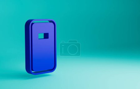 Photo for Blue Police assault shield icon isolated on blue background. Minimalism concept. 3D render illustration. - Royalty Free Image