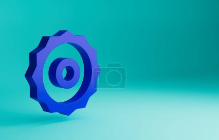 Photo for Blue Circular saw blade icon isolated on blue background. Saw wheel. Minimalism concept. 3D render illustration. - Royalty Free Image