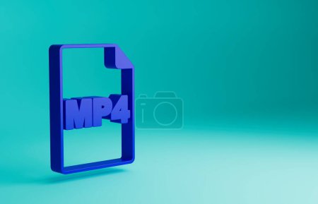 Téléchargez les photos : Document de fichier MP4 bleu. Télécharger icône bouton mp4 isolé sur fond bleu. Symbole de fichier MP4. Concept de minimalisme. Illustration de rendu 3D. - en image libre de droit