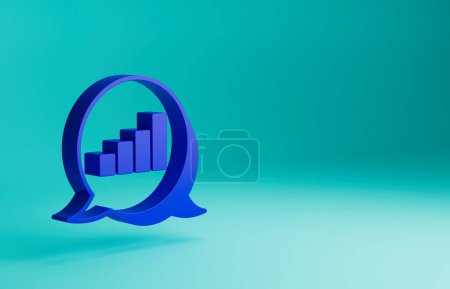 Photo for Blue Pie chart infographic icon isolated on blue background. Diagram chart sign. Minimalism concept. 3D render illustration. - Royalty Free Image