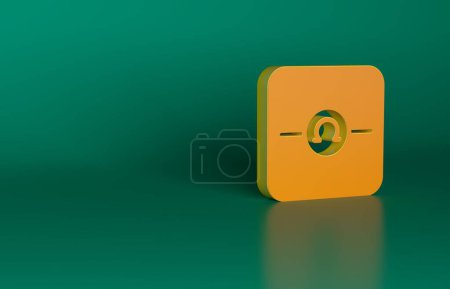 Photo for Orange Ohmmeter icon isolated on green background. Minimalism concept. 3D render illustration. - Royalty Free Image