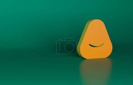 Photo for Orange Pouf icon isolated on green background. Soft chair. Bag for the seat. Comfortable furniture armchair. Minimalism concept. 3D render illustration. - Royalty Free Image