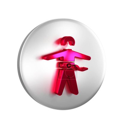 Photo for Red Bungee jumping icon isolated on transparent background. Silver circle button.. - Royalty Free Image