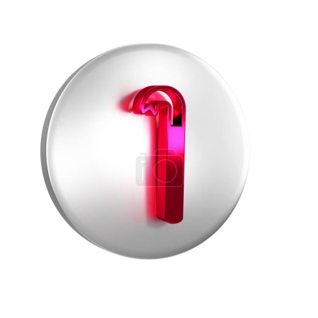 Foto de Red Crowbar icono aislado sobre fondo transparente. Botón círculo de plata.. - Imagen libre de derechos