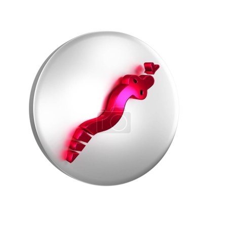 Photo for Red Snake icon isolated on transparent background. Silver circle button.. - Royalty Free Image