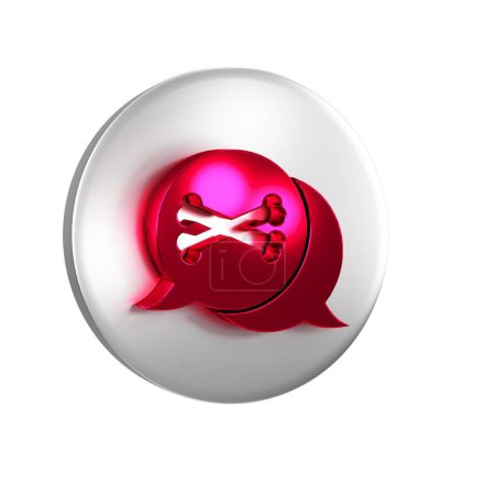 Photo for Red Location pirate icon isolated on transparent background. Silver circle button. - Royalty Free Image
