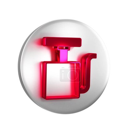 Photo for Red Handle detonator for dynamite icon isolated on transparent background. Silver circle button. - Royalty Free Image