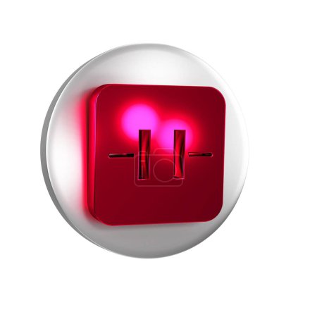 Photo for Red Electrolytic capacitor icon isolated on transparent background. Silver circle button. - Royalty Free Image