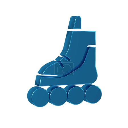 Téléchargez les photos : Icône de patin à roulettes bleue isolée sur fond transparent. . - en image libre de droit