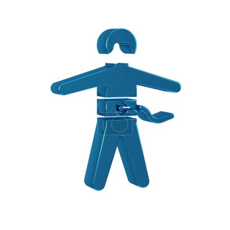 Photo for Blue Bungee jumping icon isolated on transparent background. . - Royalty Free Image