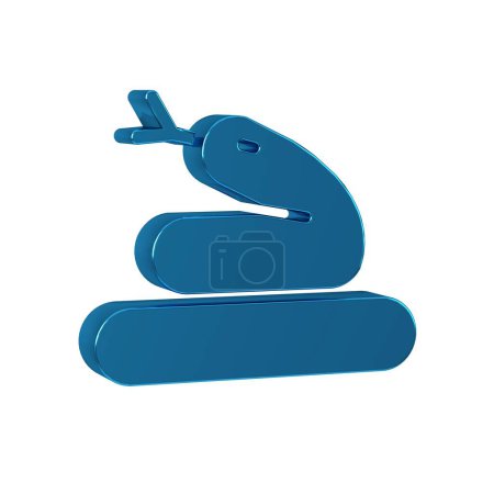 Photo for Blue Snake icon isolated on transparent background. . - Royalty Free Image