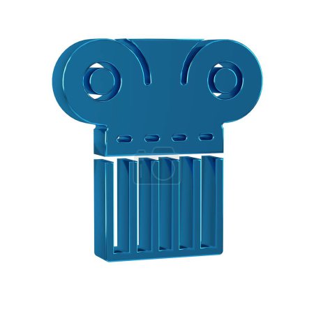 Photo for Blue Ancient column icon isolated on transparent background. . - Royalty Free Image