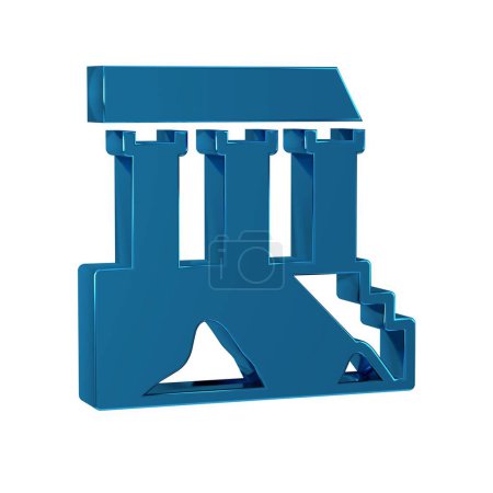 Photo for Blue Parthenon from Athens, Acropolis, Greece icon isolated on transparent background. Greek ancient national landmark. . - Royalty Free Image
