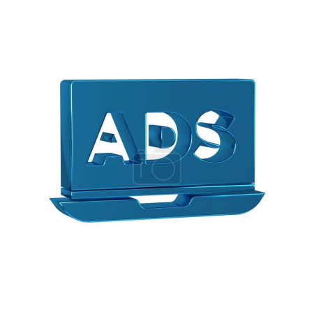 Photo for Blue Advertising icon isolated on transparent background. Concept of marketing and promotion process. Responsive ads. Social media advertising. . - Royalty Free Image