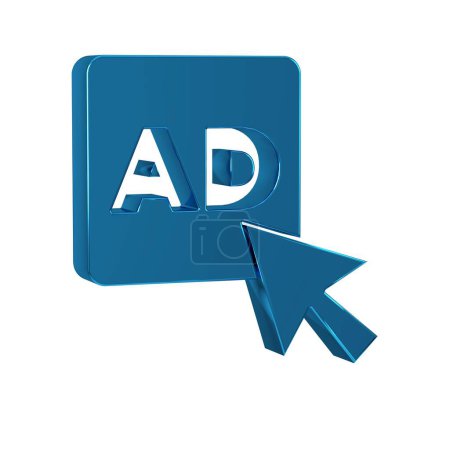 Photo for Blue Advertising icon isolated on transparent background. Concept of marketing and promotion process. Responsive ads. Social media advertising. . - Royalty Free Image