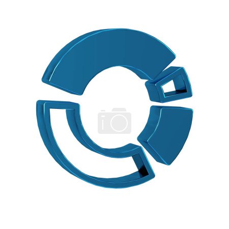 Photo for Blue Pie chart infographic icon isolated on transparent background. Diagram chart sign. . - Royalty Free Image