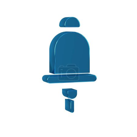 Téléchargez les photos : Sonnerie bleue icône de cloche d'alarme isolé sur fond transparent. Système d'alarme incendie. Sonnette de service, panneau de cloche, symbole de notification. . - en image libre de droit