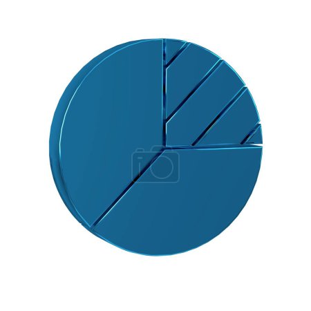 Photo for Blue Pie chart infographic icon isolated on transparent background. Diagram chart sign. . - Royalty Free Image