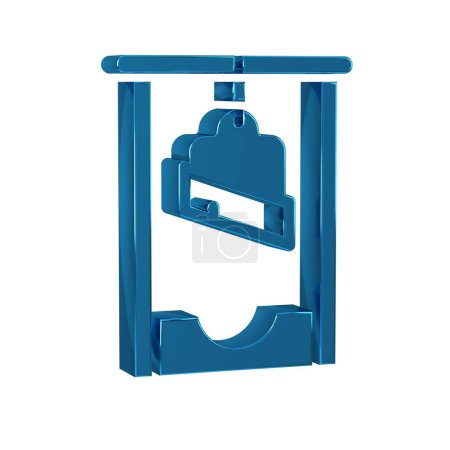 Téléchargez les photos : Icône d'exécution médiévale bleu guillotine isolée sur fond transparent. . - en image libre de droit