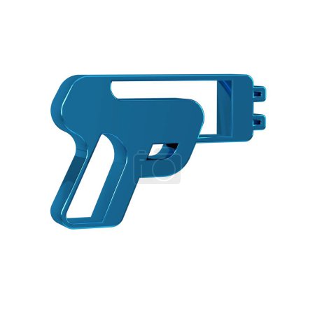 Photo for Blue Police electric shocker icon isolated on transparent background. Shocker for protection. Taser is an electric weapon. . - Royalty Free Image