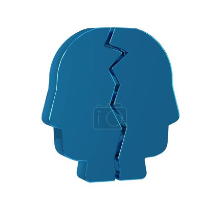 Photo for Blue Bipolar disorder icon isolated on transparent background. . - Royalty Free Image