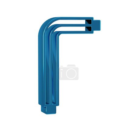 Photo for Blue Tool allen keys icon isolated on transparent background. . - Royalty Free Image