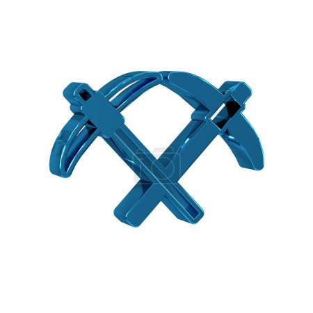 Photo for Blue Pickaxe icon isolated on transparent background. - Royalty Free Image