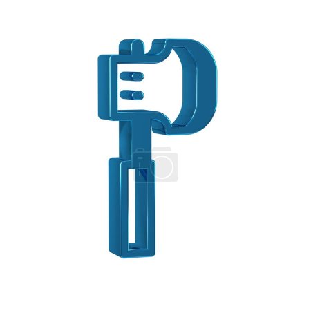 Photo for Blue Wooden axe icon isolated on transparent background. Lumberjack axe. - Royalty Free Image