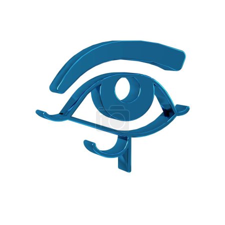 Téléchargez les photos : Icône oeil bleu d'Horus isolée sur fond transparent. Ancienne déesse égyptienne Wedjet symbole de protection, puissance royale et bonne santé. - en image libre de droit