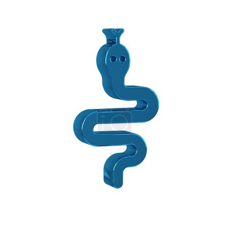 Photo for Blue Snake icon isolated on transparent background. - Royalty Free Image