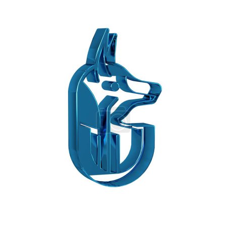 Téléchargez les photos : Icône anubis égyptienne bleue isolée sur fond transparent. - en image libre de droit