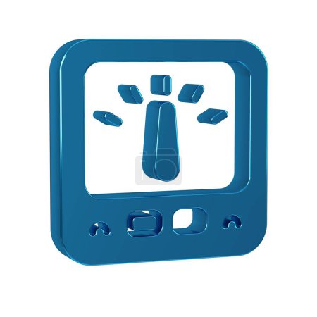Photo for Blue Ampere meter, multimeter, voltmeter icon isolated on transparent background. Instruments for measurement of electric current. - Royalty Free Image