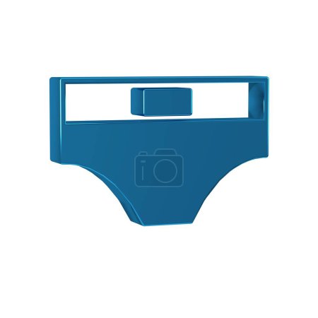 Téléchargez les photos : Blue Men sous-vêtements icône isolée sur fond transparent. Sous-vêtements homme. - en image libre de droit