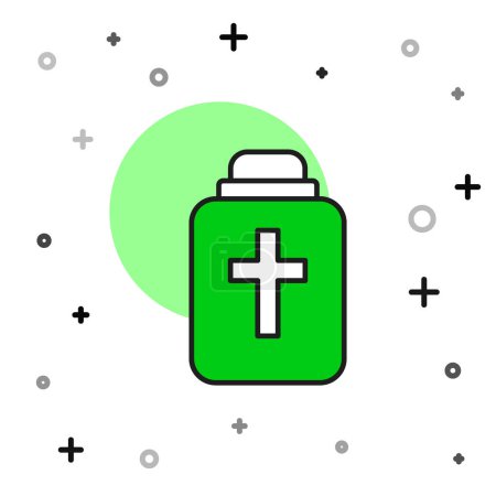 Téléchargez les illustrations : Filled outline Funeral urn icon isolated on white background. Cremation and burial containers, columbarium vases, jars and pots with ashes. Vector. - en licence libre de droit