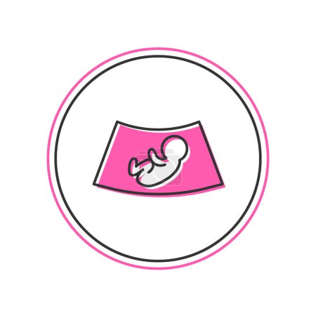 Illustration for Filled outline Ultrasound of baby icon isolated on white background. Fetus. Vector. - Royalty Free Image