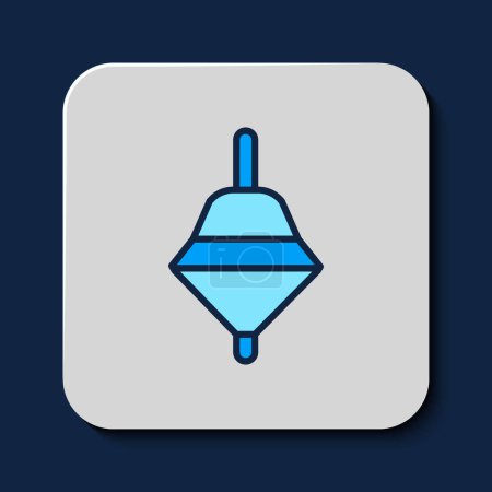 Ilustración de Filled outline Whirligig toy icon isolated on blue background. Vector. - Imagen libre de derechos