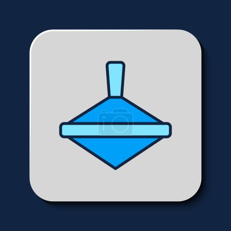 Ilustración de Filled outline Whirligig toy icon isolated on blue background. Vector. - Imagen libre de derechos