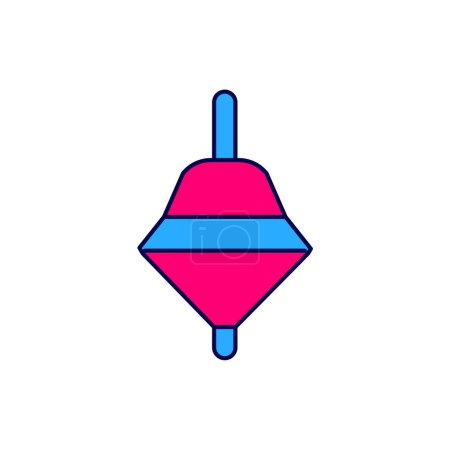 Ilustración de Esquema rellenado Whirligig juguete icono aislado sobre fondo blanco. Vector - Imagen libre de derechos