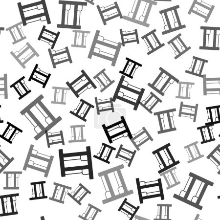 Ilustración de Litera negra icono aislado patrón sin costuras sobre fondo blanco. Vector - Imagen libre de derechos