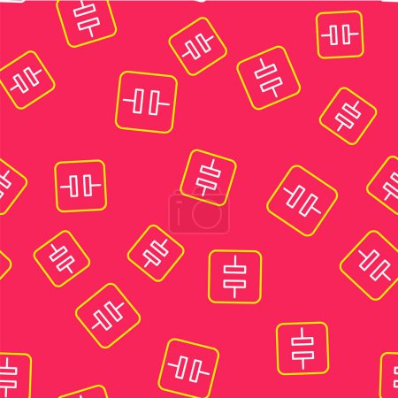 Illustration for Line Electrolytic capacitor icon isolated seamless pattern on red background.  Vector - Royalty Free Image