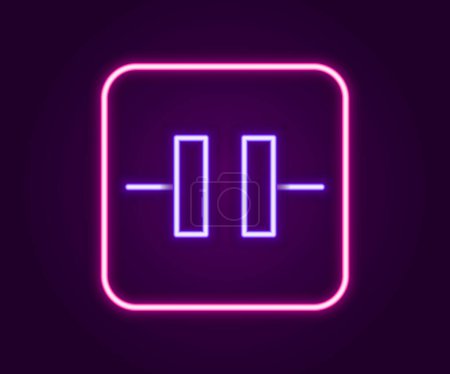 Illustration for Glowing neon line Electrolytic capacitor icon isolated on black background. Colorful outline concept. Vector - Royalty Free Image